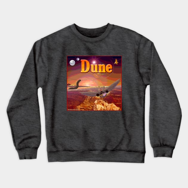 Dune: Worm & Thopter Crewneck Sweatshirt by JEAndersonArt